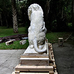 Back side of lion statue